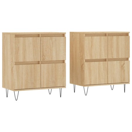 vidaXL Aparadores 2 uds madera contrachapada color roble sonoma