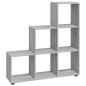 vidaXL Estantería forma de escalera madera contrachapada gris Sonoma vidaXL Estantería forma de escalera madera contrachapada gris Sonoma