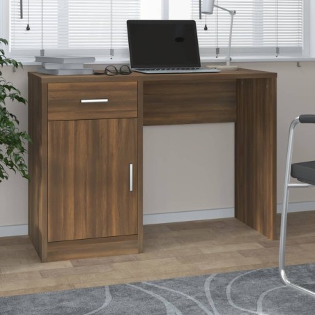 vidaXL Escritorio con cajón y armario contrachapada 100x40x73 cm