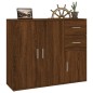 vidaXL Aparador madera contrachapada roble marrón 91x29,5x75 cm vidaXL Aparador madera contrachapada roble marrón 91x29,5x75 cm