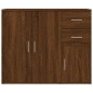 vidaXL Aparador madera contrachapada roble marrón 91x29,5x75 cm vidaXL Aparador madera contrachapada roble marrón 91x29,5x75 cm