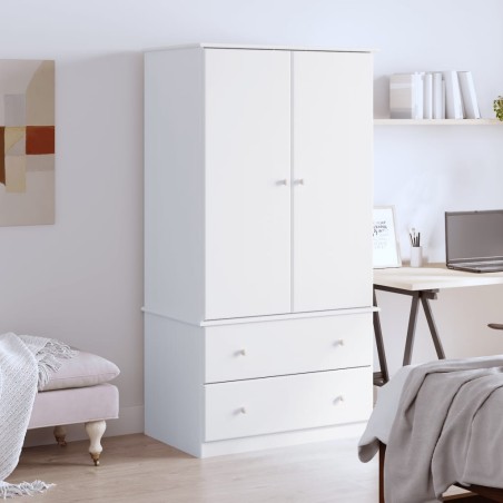 vidaXL Armario ALTA madera maciza de pino blanco 90x55x170 cm