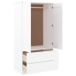 vidaXL Armario ALTA madera maciza de pino blanco 90x55x170 cm vidaXL Armario ALTA madera maciza de pino blanco 90x55x170 cm