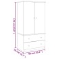 vidaXL Armario ALTA madera maciza de pino blanco 90x55x170 cm vidaXL Armario ALTA madera maciza de pino blanco 90x55x170 cm