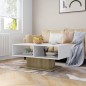 vidaXL Mesa de centro contrachapada blanco y roble 103,5x50x44,5 cm vidaXL Mesa de centro contrachapada blanco y roble 103,5x50x44,5 cm