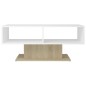 vidaXL Mesa de centro contrachapada blanco y roble 103,5x50x44,5 cm vidaXL Mesa de centro contrachapada blanco y roble 103,5x50x44,5 cm