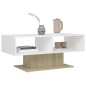 vidaXL Mesa de centro contrachapada blanco y roble 103,5x50x44,5 cm vidaXL Mesa de centro contrachapada blanco y roble 103,5x50x44,5 cm