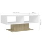 vidaXL Mesa de centro contrachapada blanco y roble 103,5x50x44,5 cm vidaXL Mesa de centro contrachapada blanco y roble 103,5x50x44,5 cm