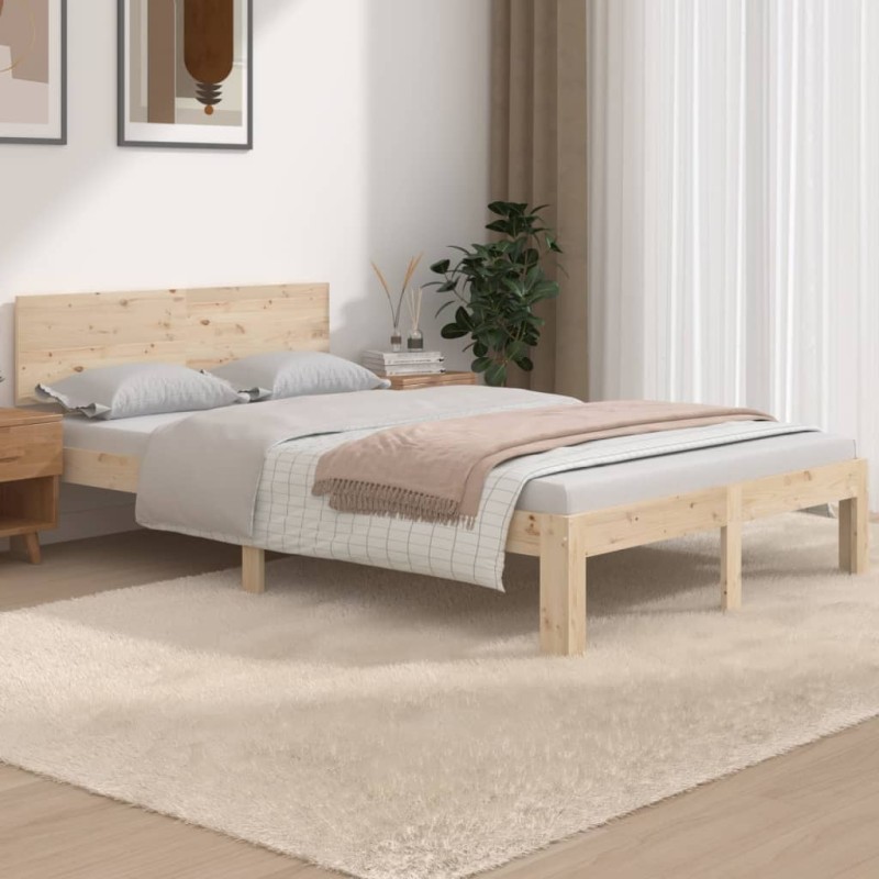 vidaXL Estructura de cama madera maciza 120x190 cm