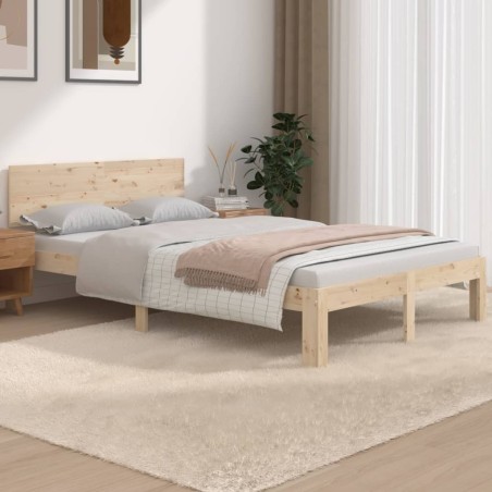 vidaXL Estructura de cama madera maciza 120x190 cm