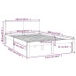vidaXL Estructura de cama madera maciza 120x190 cm
