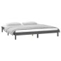 vidaXL Estructura de cama con LED madera maciza gris 140x190 cm vidaXL Estructura de cama con LED madera maciza gris 140x190 cm