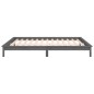 vidaXL Estructura de cama con LED madera maciza gris 140x190 cm vidaXL Estructura de cama con LED madera maciza gris 140x190 cm