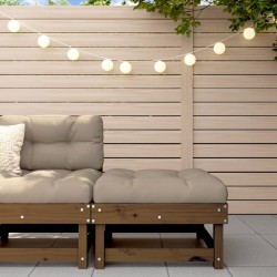 vidaXL Taburete de jardín con cojín madera maciza de pino marrón miel