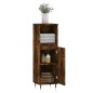 vidaXL Armario de baño madera contrachapada roble ahumado 30x30x100 cm vidaXL Armario de baño madera contrachapada roble ahumado 30x30x100 cm