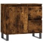vidaXL Armario de baño madera contrachapada roble ahumado 65x33x60 cm vidaXL Armario de baño madera contrachapada roble ahumado 65x33x60 cm