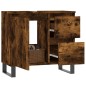 vidaXL Armario de baño madera contrachapada roble ahumado 65x33x60 cm vidaXL Armario de baño madera contrachapada roble ahumado 65x33x60 cm