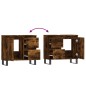 vidaXL Armario de baño madera contrachapada roble ahumado 65x33x60 cm vidaXL Armario de baño madera contrachapada roble ahumado 65x33x60 cm