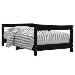 vidaXL Estructura de cama para niños madera de pino negro 70x140 cm