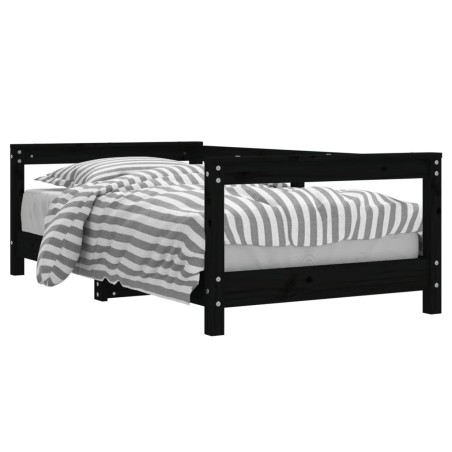 vidaXL Estructura de cama para niños madera de pino negro 70x140 cm