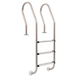 vidaXL Escalera para piscina 3 peldaños acero inoxidable 304 120 cm