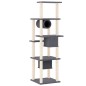 vidaXL Rascador para gatos con postes de sisal gris oscuro 169 cm