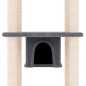 vidaXL Rascador para gatos con postes de sisal gris oscuro 169 cm