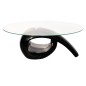 vidaXL Mesa de centro superficie ovalada de vidrio negro brillante vidaXL Mesa de centro superficie ovalada de vidrio negro brillante