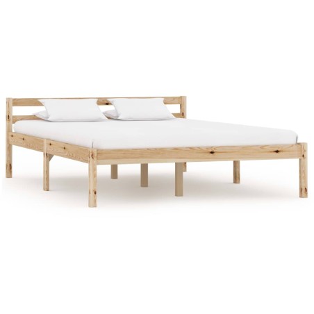 vidaXL Estructura de cama de madera maciza de pino 140x200 cm