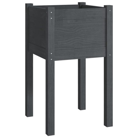 vidaXL Jardinera de madera maciza de pino gris 40x40x70 cm