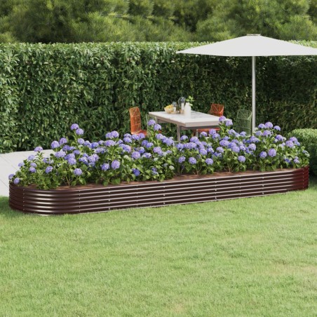vidaXL Jardinera arriate acero recubrimiento polvo marrón 450x140x36cm