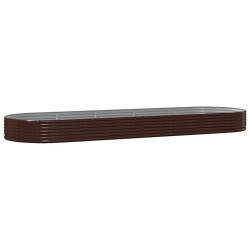 vidaXL Jardinera arriate acero recubrimiento polvo marrón 450x140x36cm