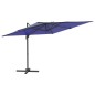 vidaXL Sombrilla voladiza con LEDs azul azure 400x300 cm