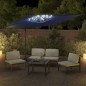 vidaXL Sombrilla voladiza con LEDs azul azure 400x300 cm