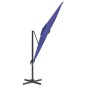 vidaXL Sombrilla voladiza con LEDs azul azure 400x300 cm