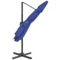 vidaXL Sombrilla voladiza con LEDs azul azure 400x300 cm