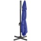 vidaXL Sombrilla voladiza con LEDs azul azure 400x300 cm