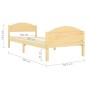 vidaXL Estructura de cama de madera maciza de pino 100x200 cm