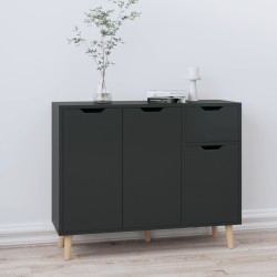 vidaXL Aparador madera de ingeniería negro brillante 90x30x72 cm