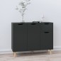 vidaXL Aparador madera de ingeniería negro brillante 90x30x72 cm vidaXL Aparador madera de ingeniería negro brillante 90x30x72 cm