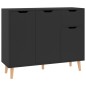 vidaXL Aparador madera de ingeniería negro brillante 90x30x72 cm vidaXL Aparador madera de ingeniería negro brillante 90x30x72 cm