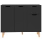 vidaXL Aparador madera de ingeniería negro brillante 90x30x72 cm vidaXL Aparador madera de ingeniería negro brillante 90x30x72 cm