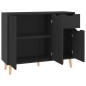vidaXL Aparador madera de ingeniería negro brillante 90x30x72 cm vidaXL Aparador madera de ingeniería negro brillante 90x30x72 cm