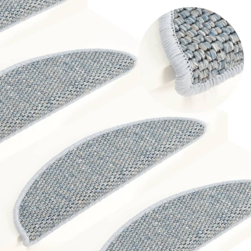 vidaXL Alfombrilla autoadhesiva escalera sisal 15 uds azul 65x21x4 cm vidaXL Alfombrilla autoadhesiva escalera sisal 15 uds azul 65x21x4 cm