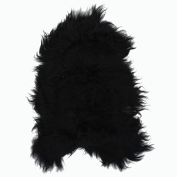 vidaXL Cubierta de asiento de piel de oveja islandesa negra 70x110 cm