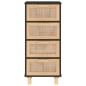 vidaXL Aparador negro madera pino maciza y ratán natural 40x30x90 cm vidaXL Aparador negro madera pino maciza y ratán natural 40x30x90 cm