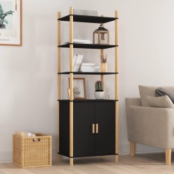 vidaXL Aparador alto madera contrachapada negro 60x40x173 cm