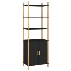 vidaXL Aparador alto madera contrachapada negro 60x40x173 cm