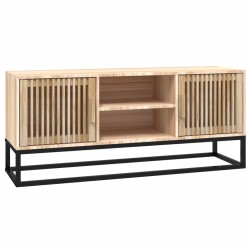 vidaXL Mueble de TV hierro y madera contrachapada 105x30x45 cm