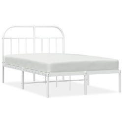 vidaXL Estructura de cama de metal con cabecero blanca 135x190 cm